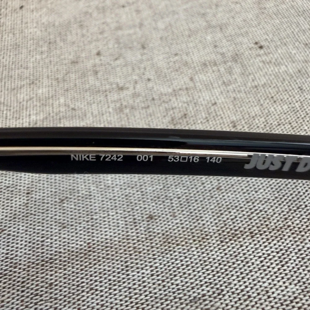 Nike 7242 001 Eyeglass FRAMES ONLY Black Gray 53-16-140 Rectangle Just Do It